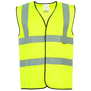 L Kids/Childrens Junior Age 10-12 Yellow WorkGlow® Hi-Vis Waistcoat Vest (XS Adults)